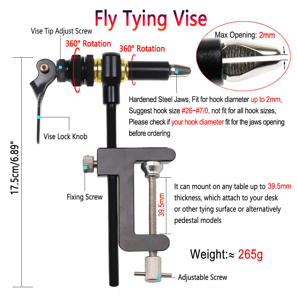 1PC 360° Rotation C-Clamp Fly  - Fishing Lure Making Kit recension och pris