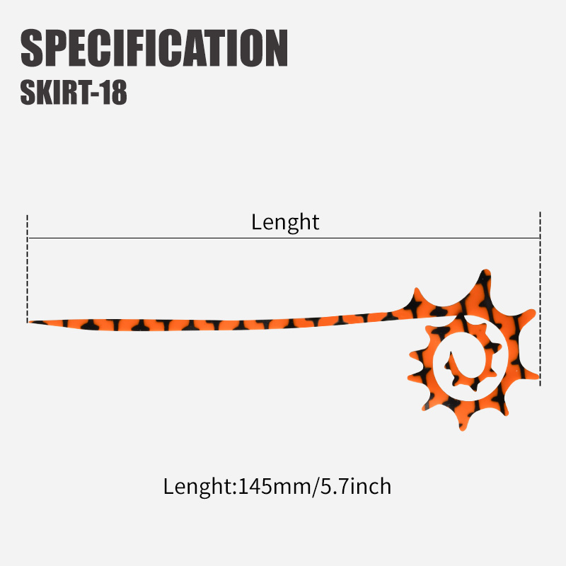 TEASER 5pcs SKIRT-18 145mm Sil - Fishing Lure Jig recension och pris