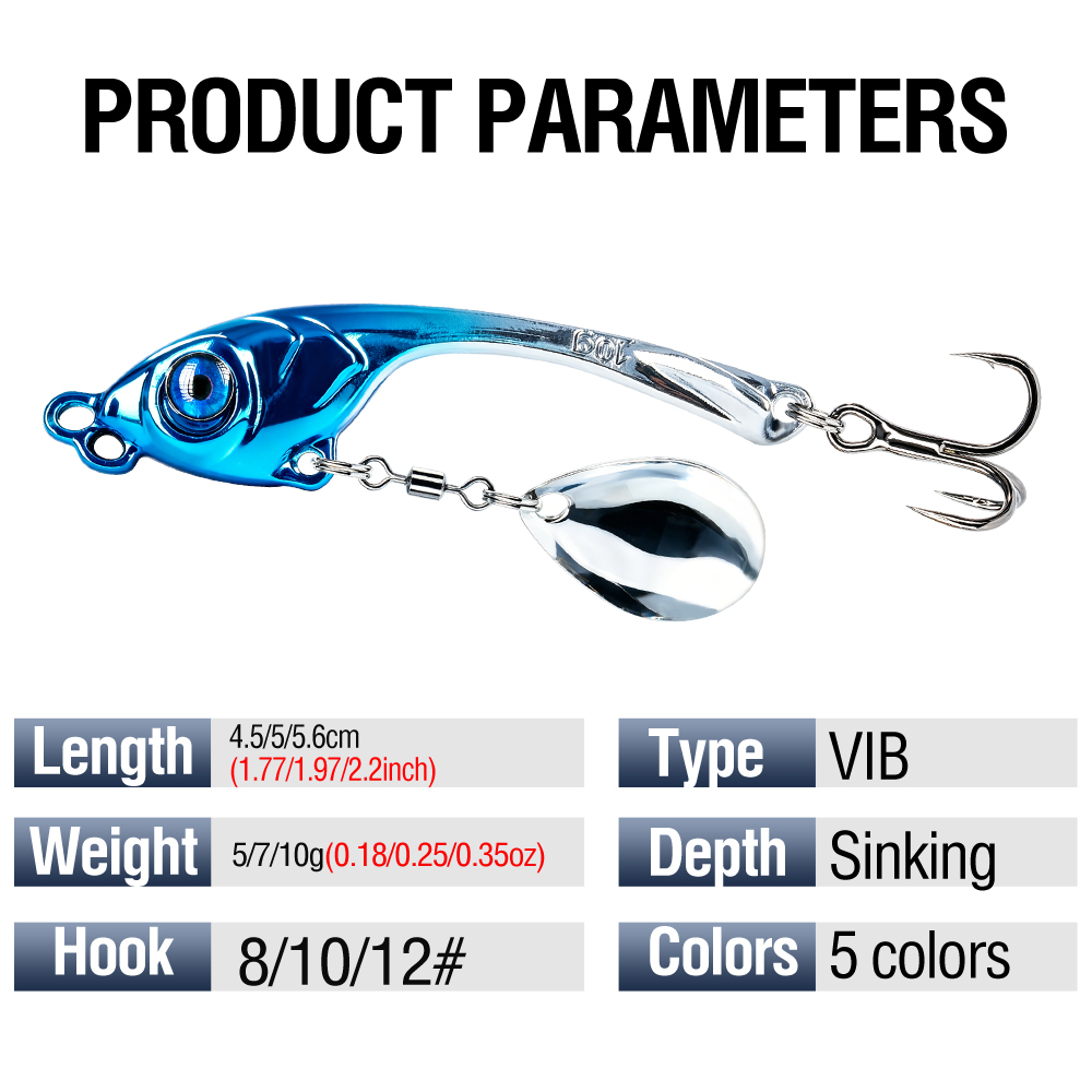 10 Pcs/Box Double Hole Metal V - Fishing Lure Spinnerbait recension och pris