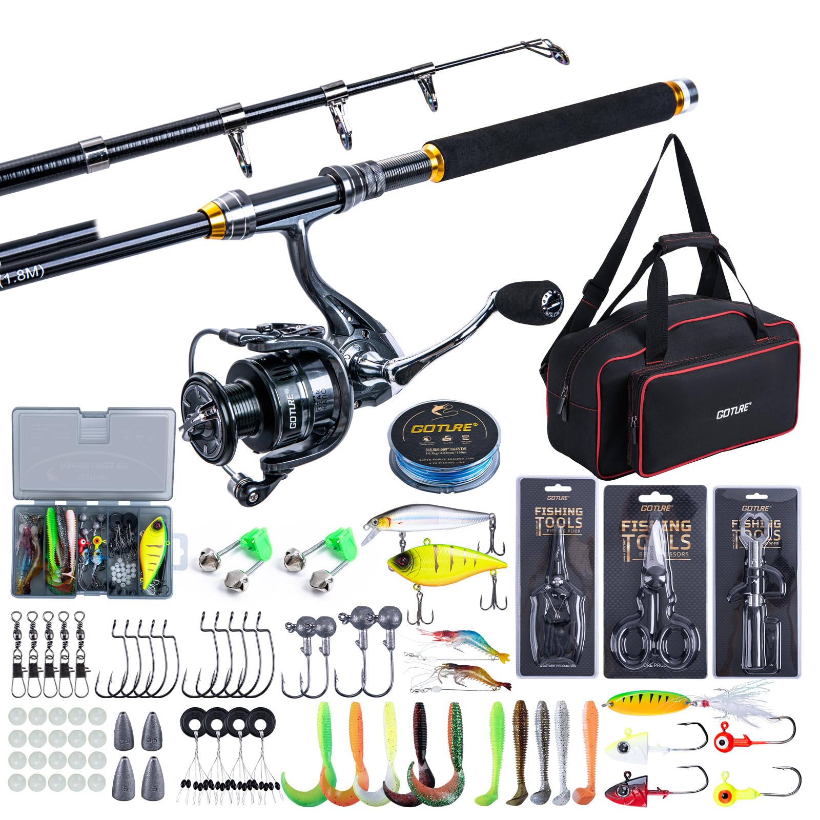 Goture Fishing Telescopic Rod  - Fishing Lure Spinner recension och pris